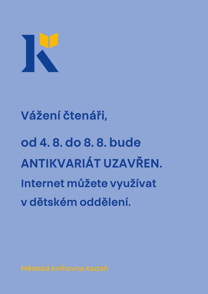 Antikvariát na 14 dní uzavřen
